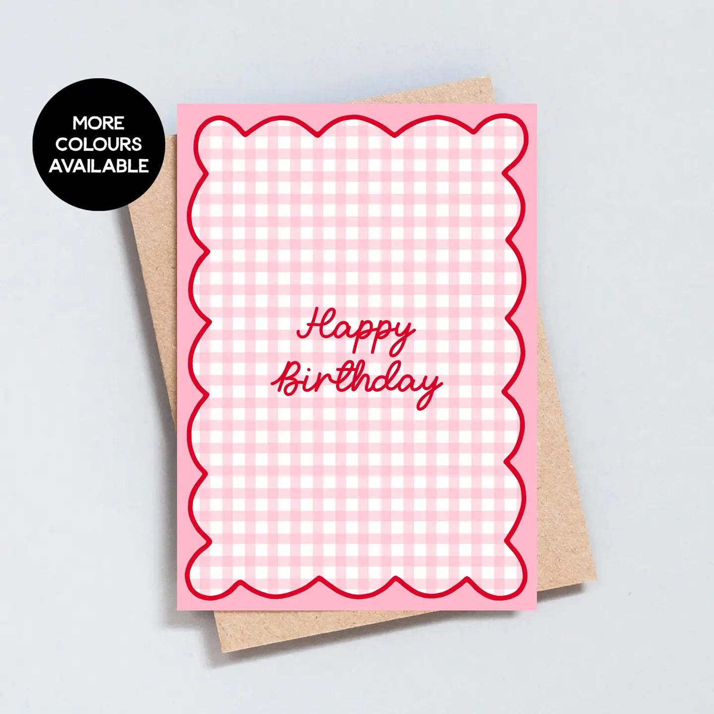 Happy Birthday Gingham Print Card A6