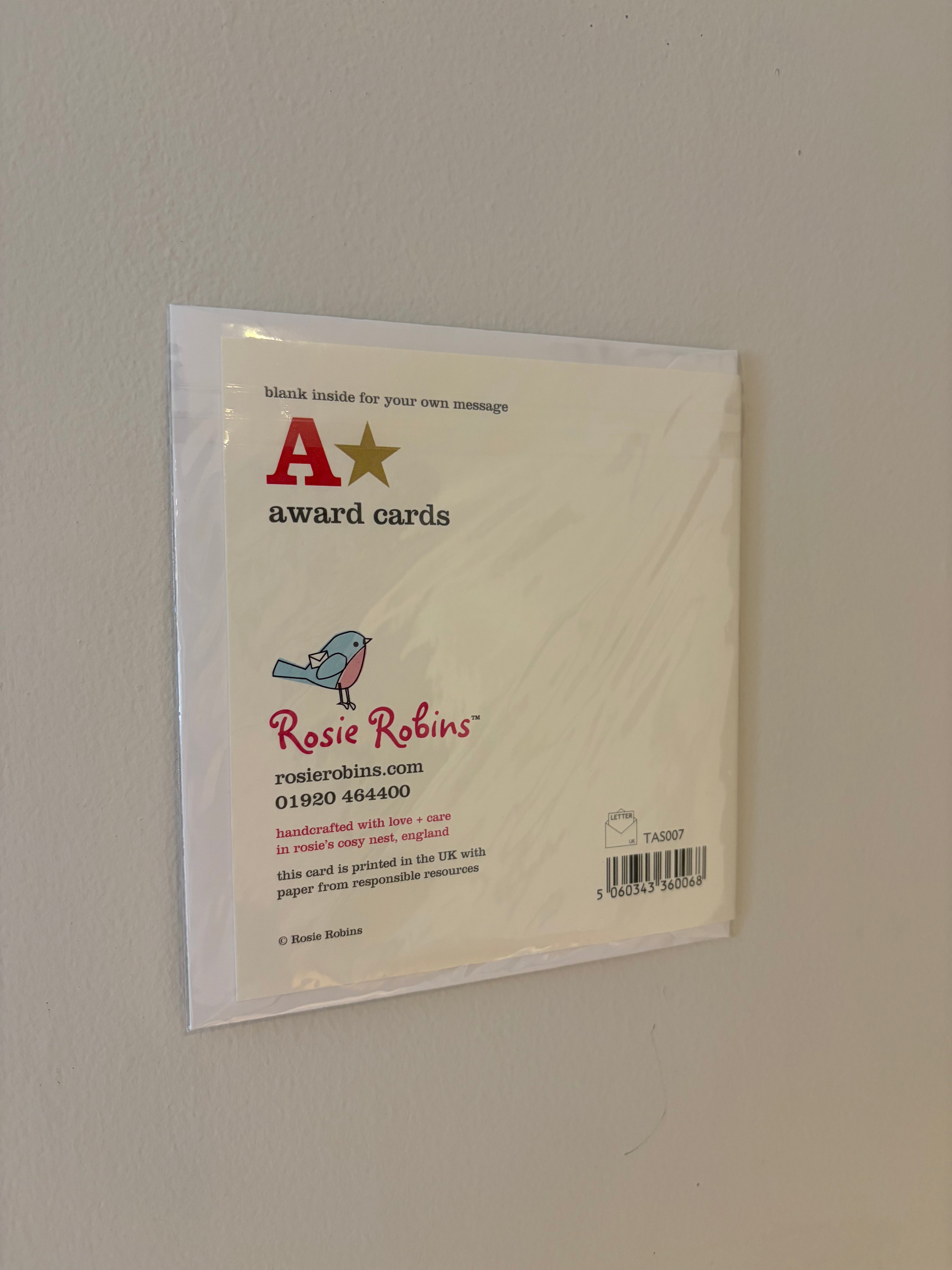 A* Awarded to my Mum Card