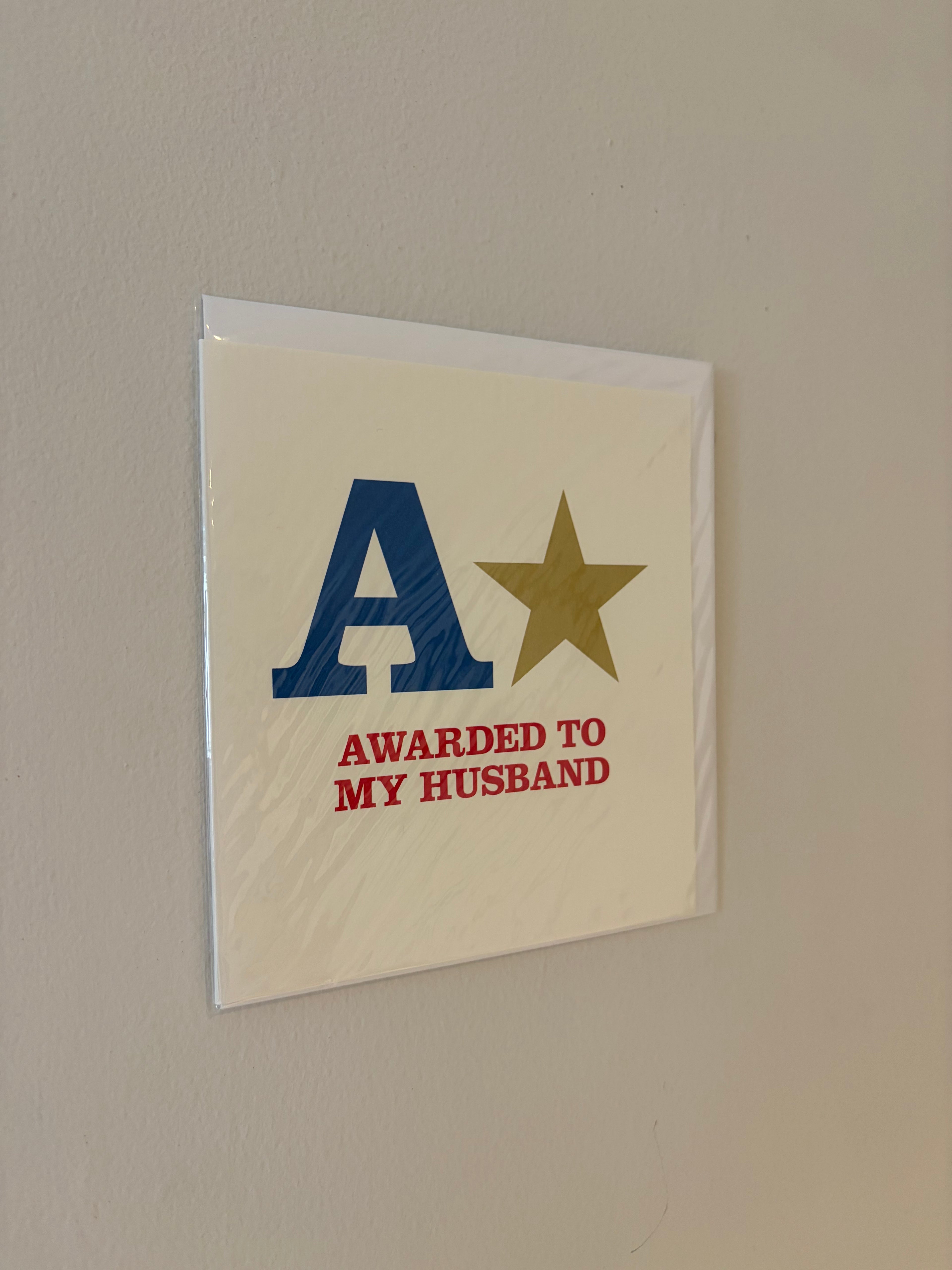 A* Awarded to My Husband Card