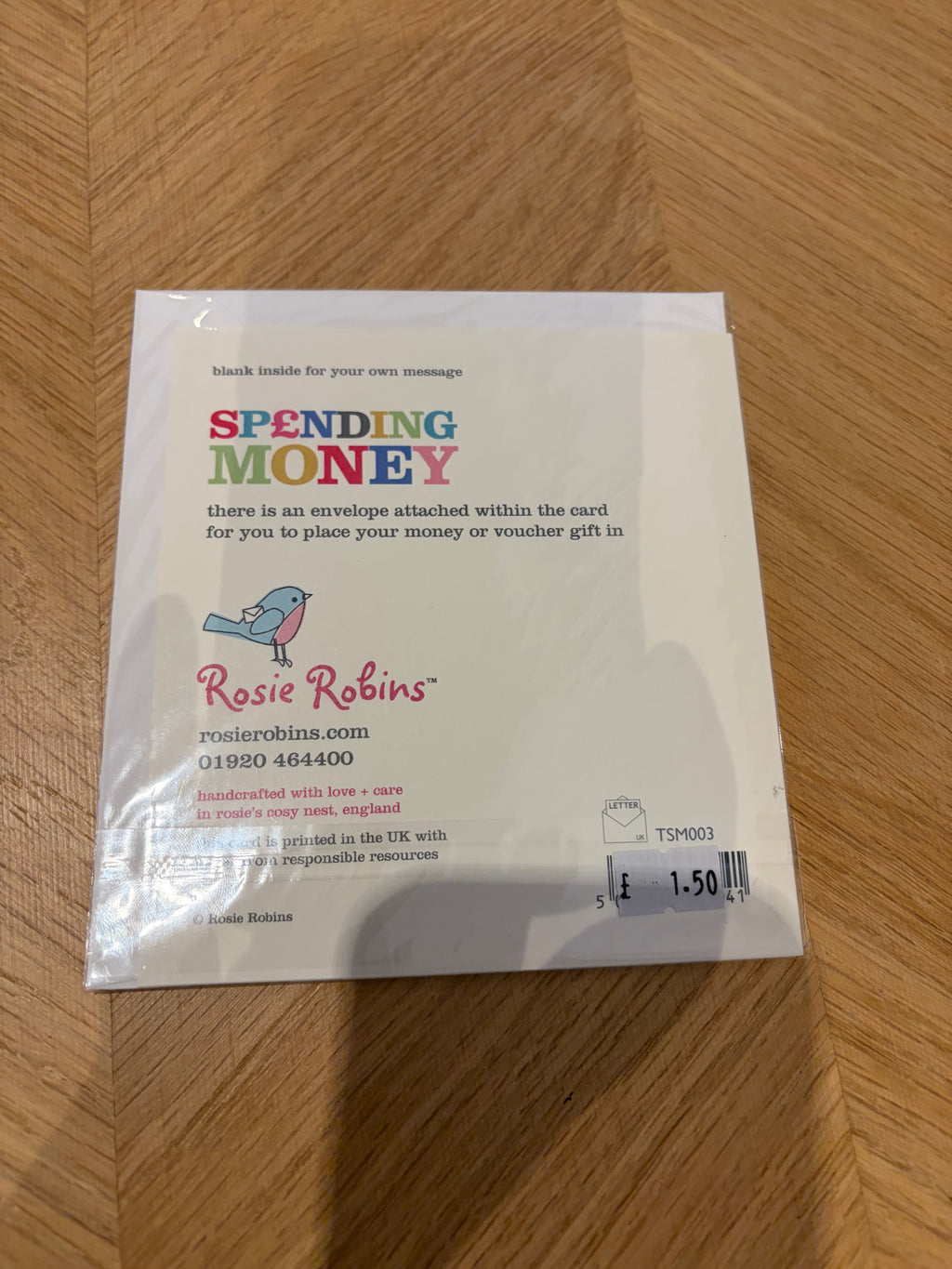 Spending Money for your Special Day Card (Including a Money Wallet)