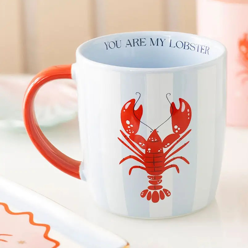 You are my Lobster Coastal Striped Mug