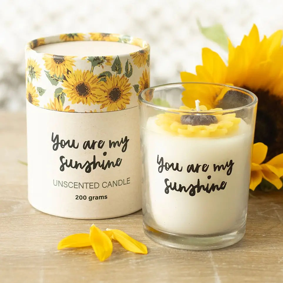 You are my Sunshine Candle with 3D Sunflower