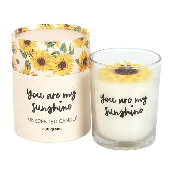 You are my Sunshine Candle with 3D Sunflower